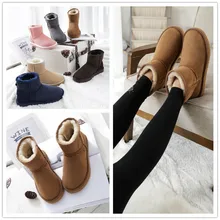 Classic Women Shoes Waterproof Nature Fur Wool Real Sheepskin Leather Classic Snow Boots Genuine Sheepskin Women Boots