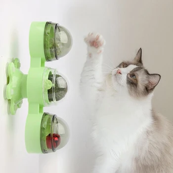 

Pet Cat Windmill Turntable Cat Toy Cat Interactive Toy Pet Spinner Catnip Toy