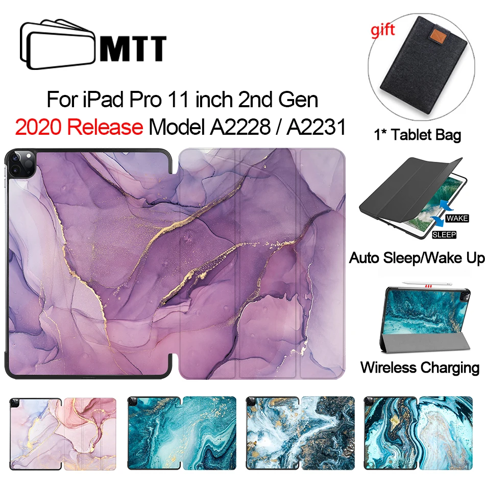 MTT 2020 мраморный чехол для планшета iPad Pro 11 дюймов A2228 A2231 искусственная кожа