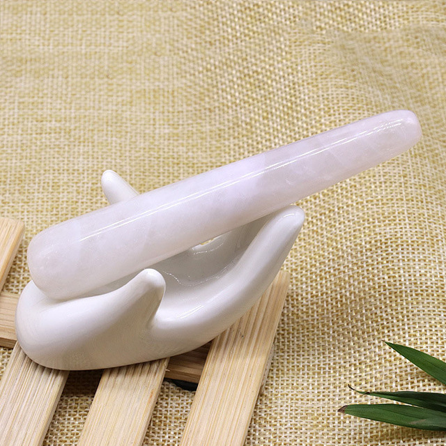 Natural Jade Face Point Guasha Massage Tool SPA Therapy Rose Quartz Jade Stone Scraping Massager