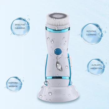 

Four-In-One Multifunctional Face Wash With Sound Wave Vibration Deep Cleansing Pores Silicone Facial Cleansing Brush Waterproof