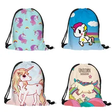 Забавный Многофункциональный рюкзак для путешествий с мультяшным животным 3D сумка со стягивающим шнурком и напечатанным текстом рюкзак с принтом для девушек и студентов многофункциональный