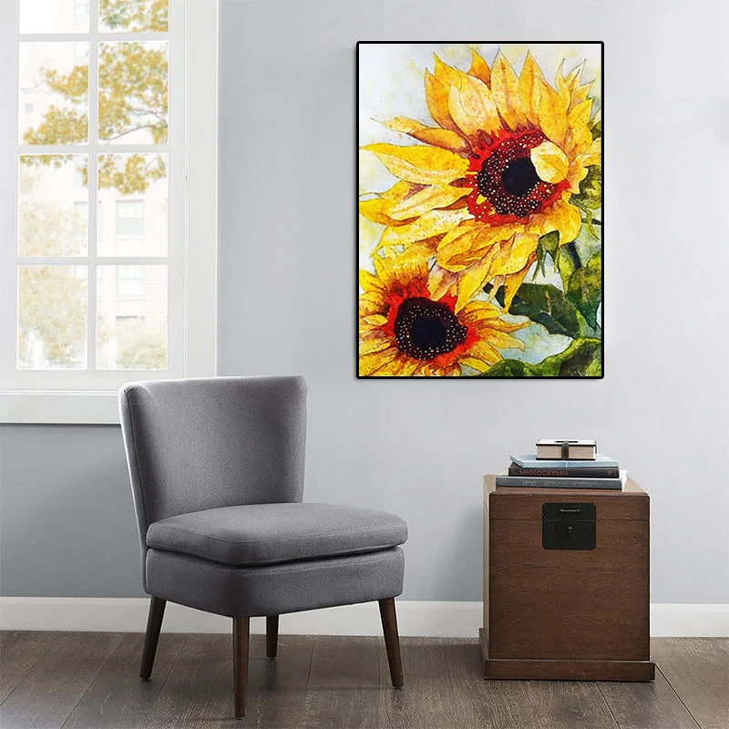 

Nordic Style Canvas Painting Flower Prints Sunflower Oil Painting Wall Pictures for Living Room Cuadros Home Decor Unframed