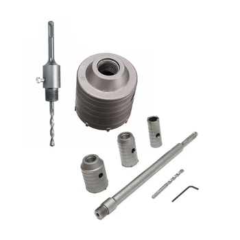 

2 Set Industrial Tools: 1 Set 80Mm Concrete Hole Saw Electric Hollow Core & 1 Set 3Pcs Shank Hole Saw Cutter with Wrench