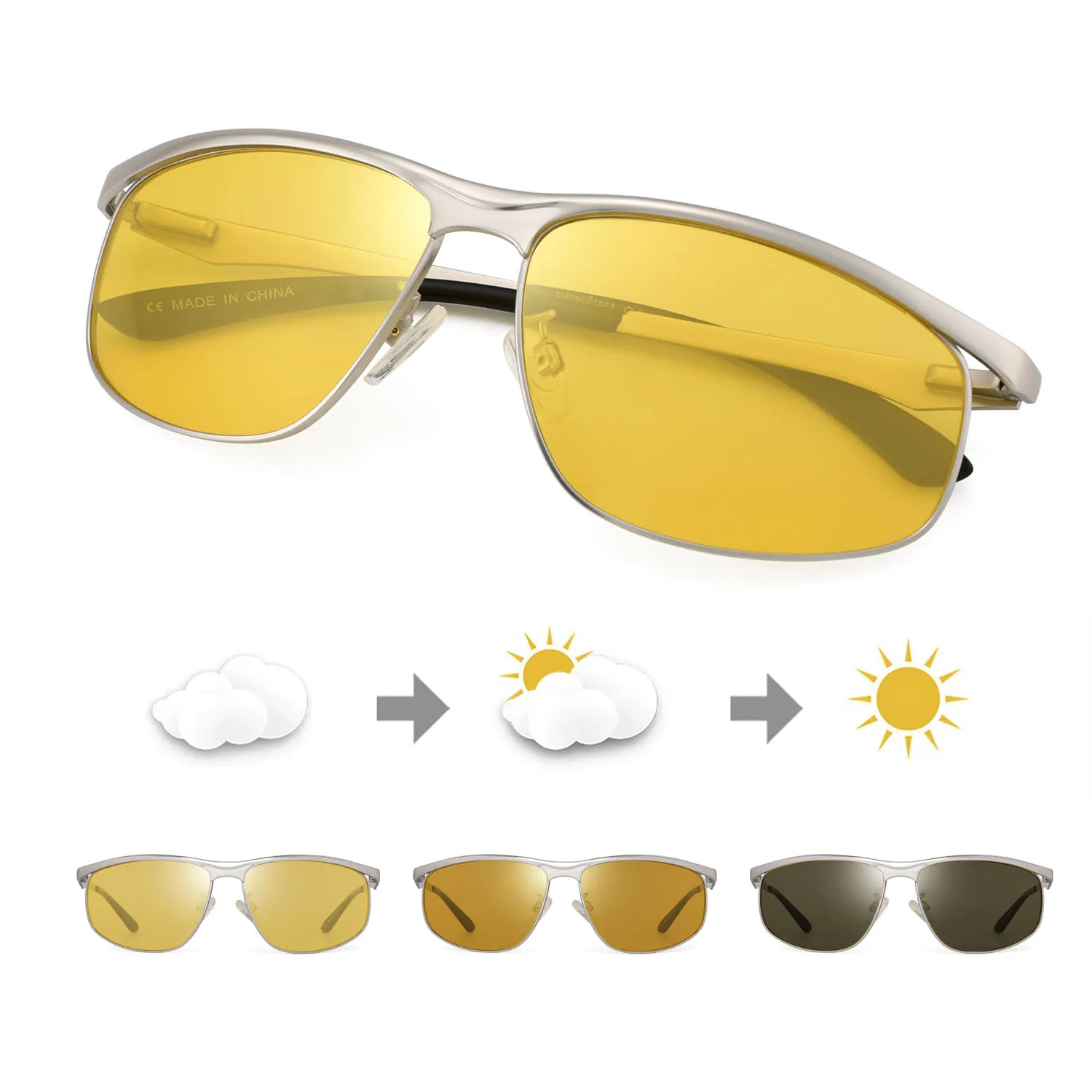 Мужские очки ночного видения, поляризованные очки ночного видения, женские антибликовые линзы, желтые солнцезащитные очки для вождения, очки ночного видения для автомобиля