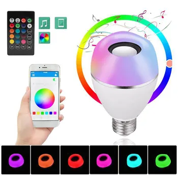 

8-9W Bluetooth Music E27 Lamp Bulb Mobile App Control/Remote Control Colorful Smart Music Light Bulb For Home Party Decoration