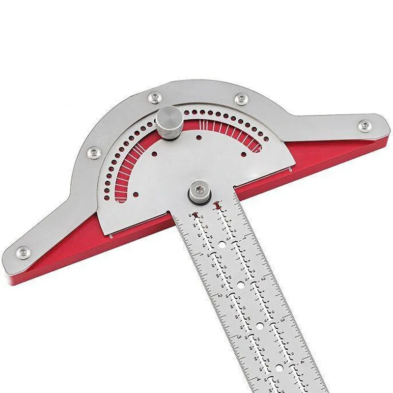 Edge Rule Protractor Round Head Rotary Angle Protractor Woodworking