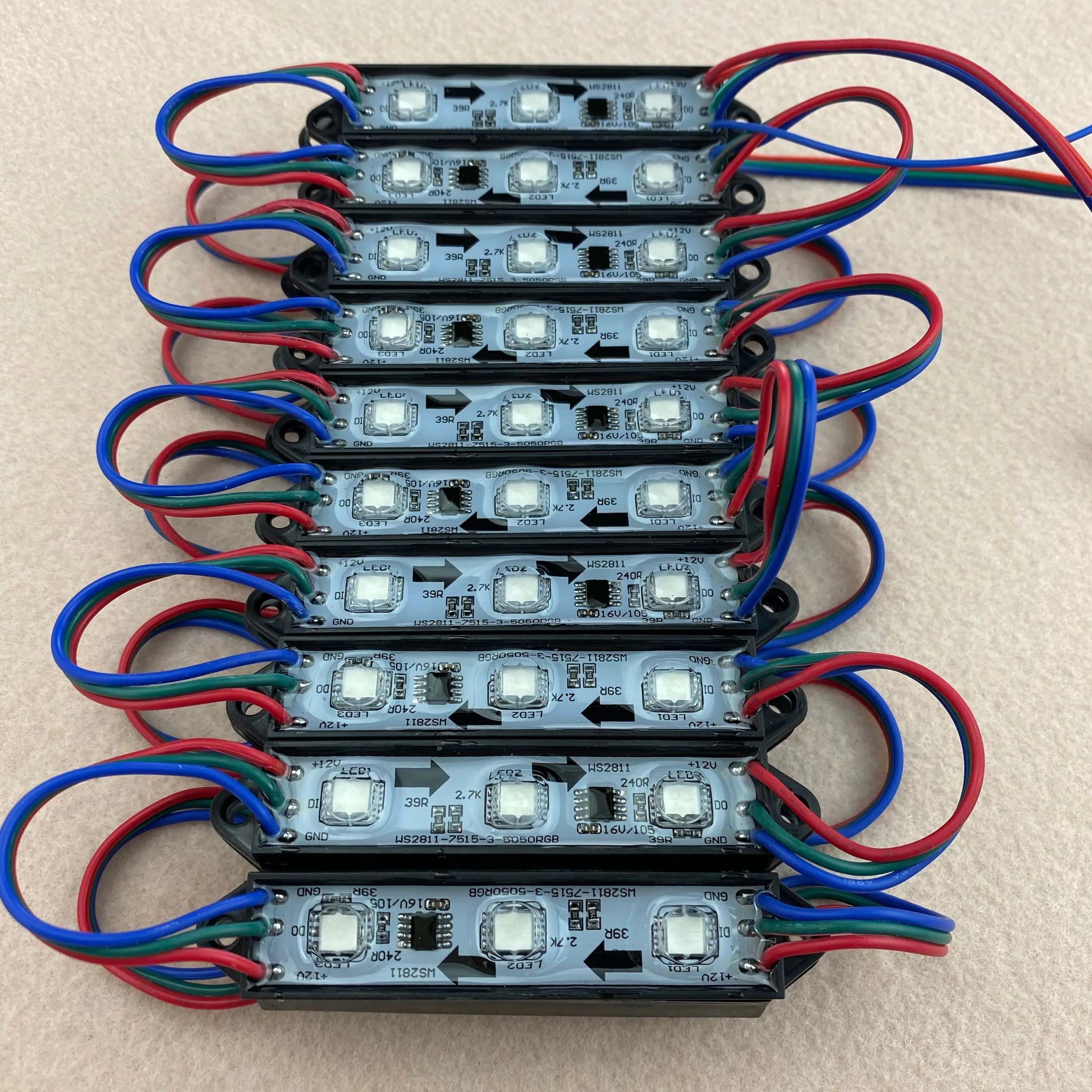 20 шт./шнур 12В WS2811 СВЕТОДИОДНЫЙ полноцветный пиксельный модуль IP68 0 72 Вт Черный