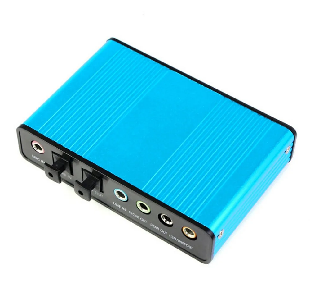 USB 6 Channel 5.1 Audio External Optical Sound Card Adapter For PC Laptop Skype High Quality