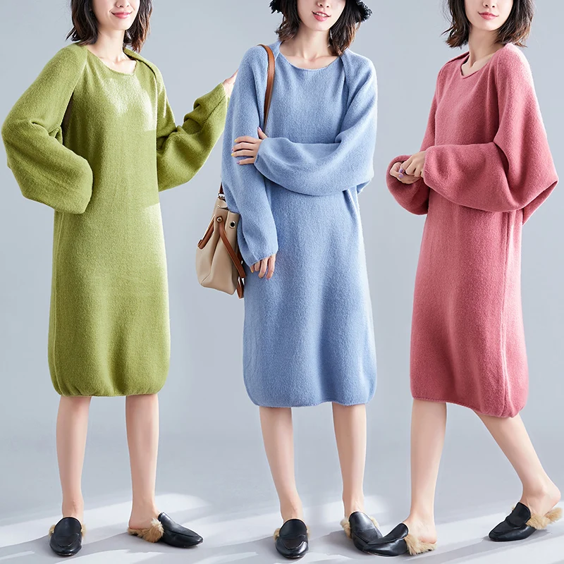 pink and green sweater dress