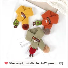 Симпатичные Фрукты белый Детские зимние штаны шарф помпоном детская шарф для девочек, для мальчиков теплые шарфы, вязаный из искусственного меха с принтом мячей, детский шарф-хомут