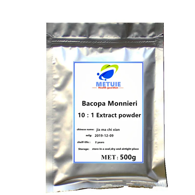 Супер еда Bacopa Monnieri экстракт порошок фестивальный Топ блеск для лица дополнение таблетки повышение памяти фокус тревожность и депрессия