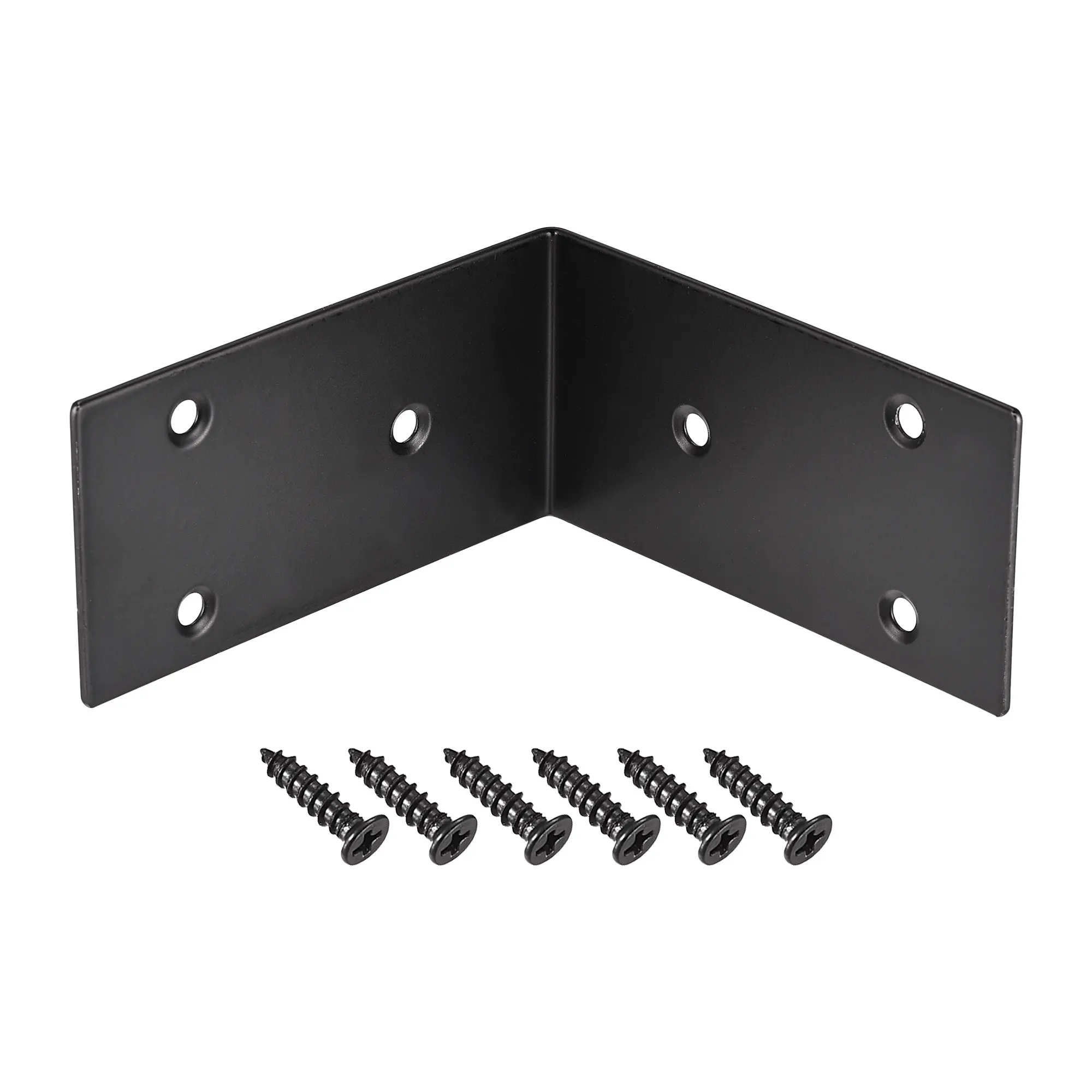 

Uxcell Corner Brace Angle Bracket Fastener Stainless Steel L Shape 100mmx100mmx50mm Black with Screws, 4 Pcs