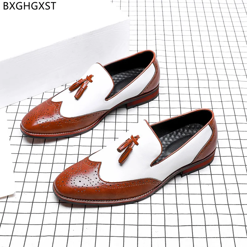 Мужские классические туфли Brogues коричневые деловые Костюмные для мужчин офисная