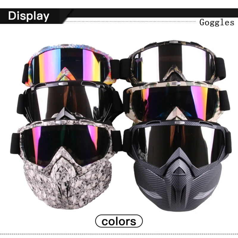 Men Women Ski Snowboard Snowmobile Goggles Mask Snow Winter Skiing Ski Glasses Motocross Cycling Riding Detachable Sunglasses 2