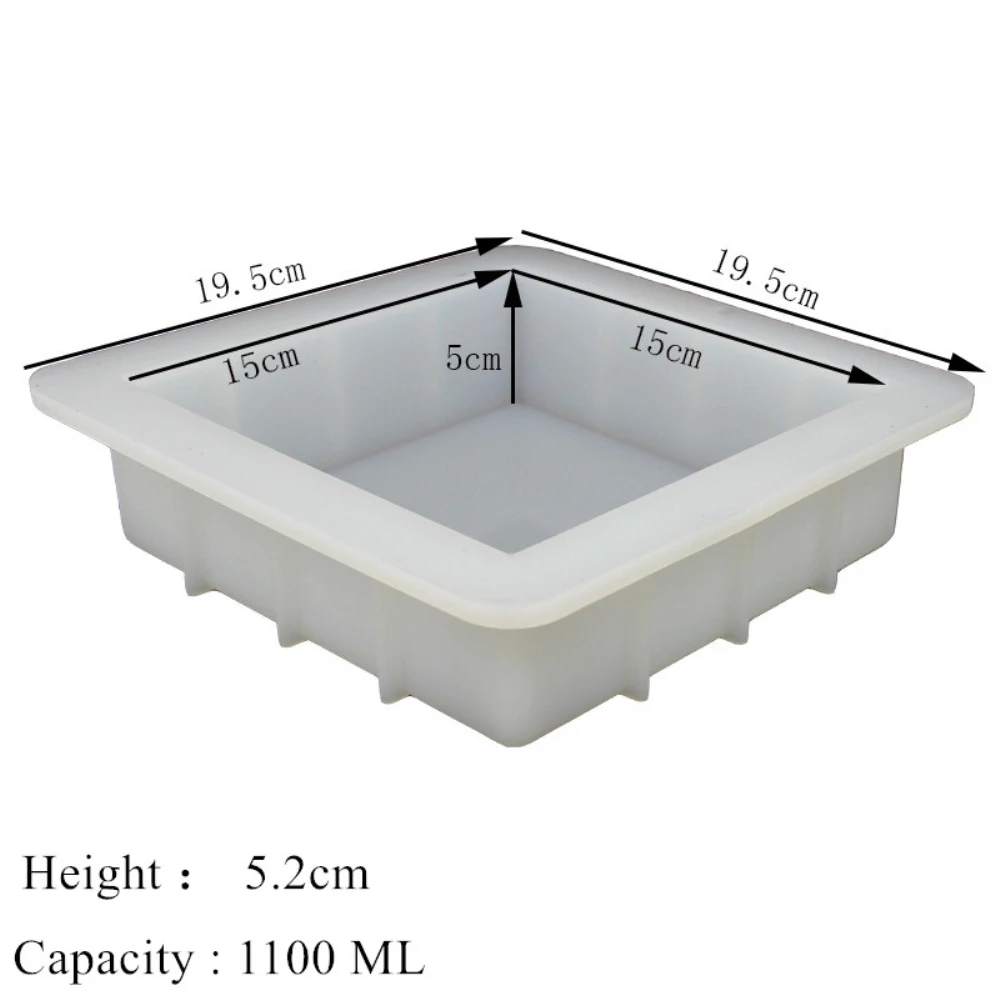 6 inch Large Square Cube Rendering Soap Silicone Molds DIY Toast Loaf Soap Making Mould Handmade DIY Crafts Decorating