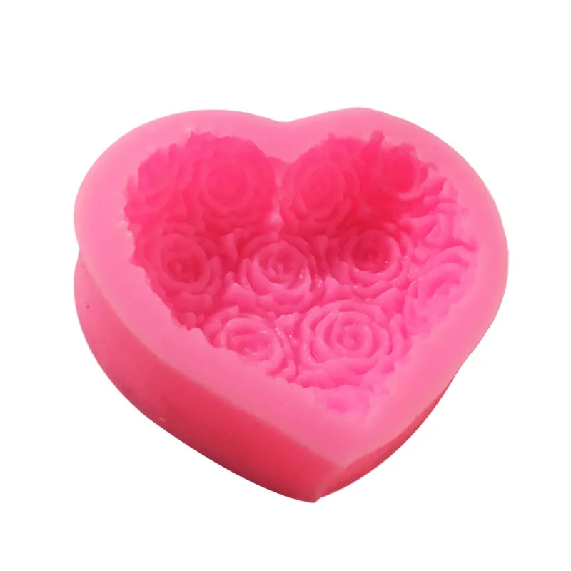 Valentine's Day Heart Silicone Mold Rose Flowers DIY Fondant Soap Making  Chocolate Mould Handmade Candle Polymer Clay Molds Tool - AliExpress
