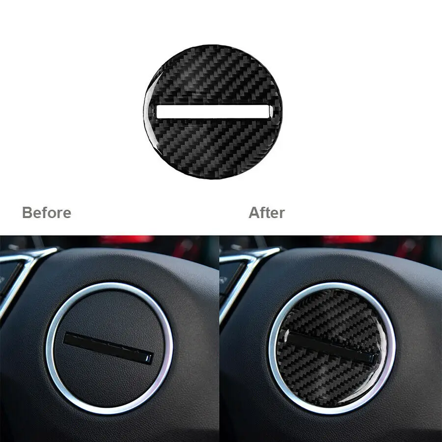 

Black Car Steering Wheel Decorations Button Sticker For Chevrolet Camaro 17-19