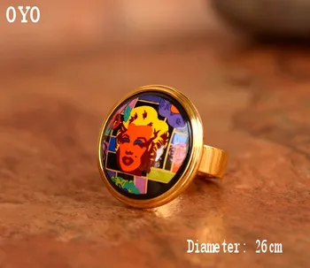 

High-temperature firing large round face enamel ring ring enamel color jewelry