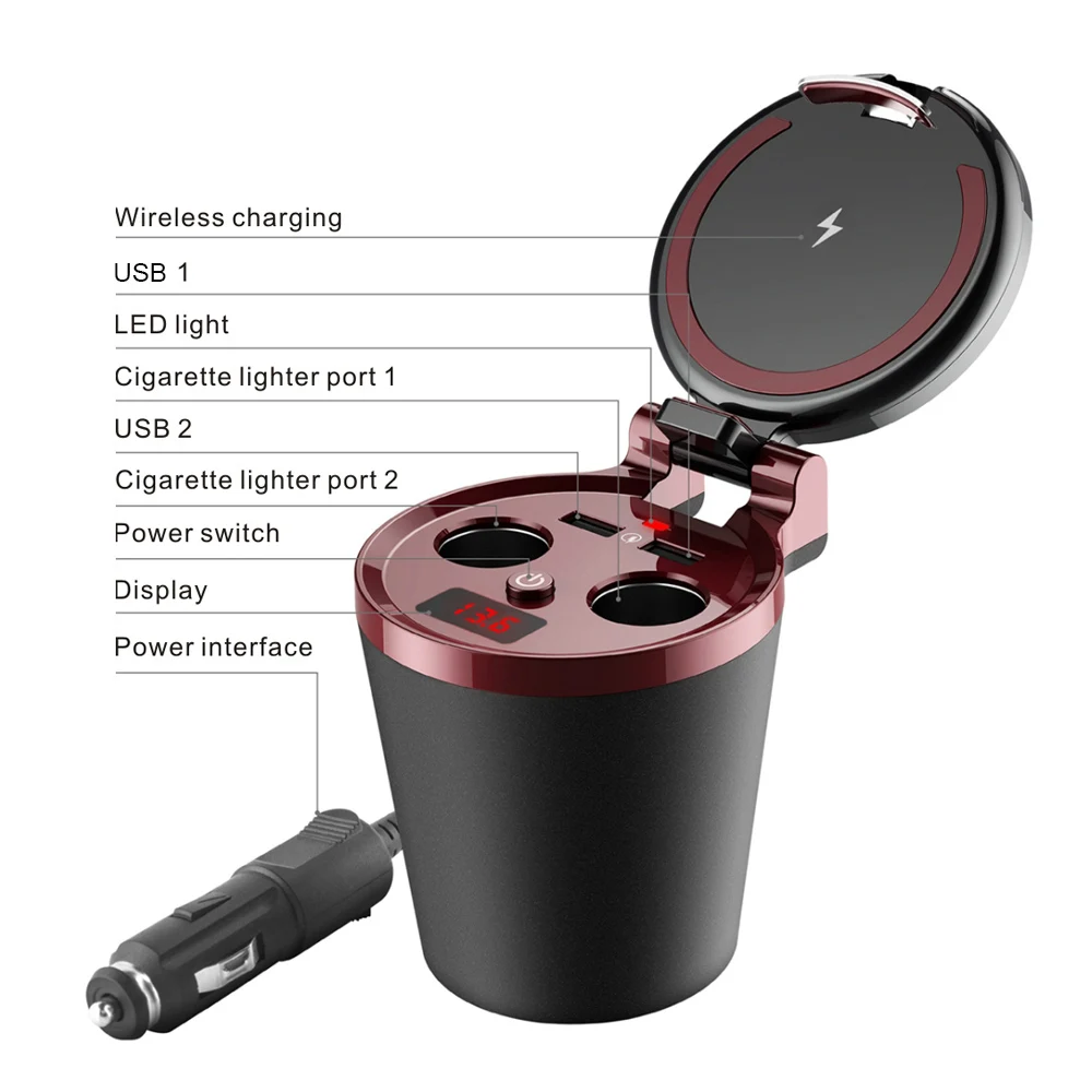 

Fast QI Wireless Car Charger Quick Chargers Holder USB Lighters Charging Voltage Detection