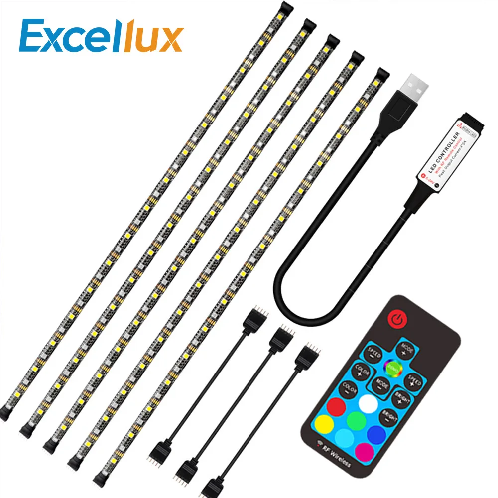 Светодиодная лента с пультом дистанционного управления 5 В RGBW RGBWW USB 17 клавиш 50 см 1