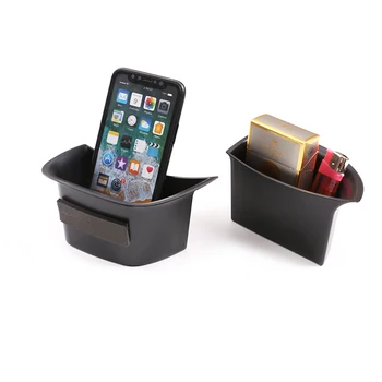 

Black ABS Plastic Car Front Doors Storage Box Organize Tray Accessories Mat with Logo For LINCOLN CONTINENTAI 2018 2019