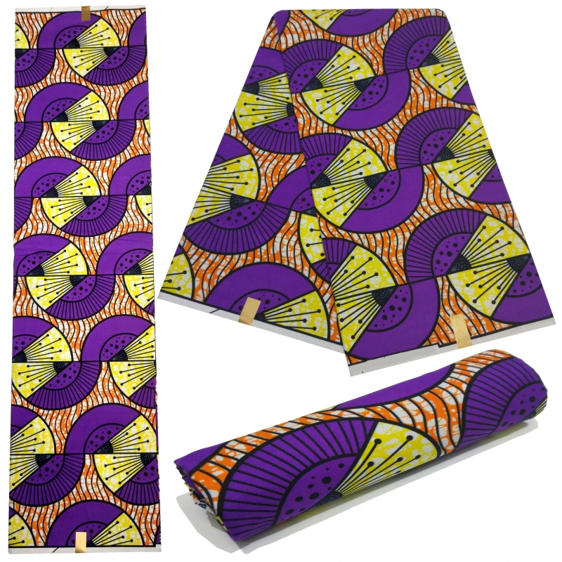 Африканская Полиэстеровая Ткань 6 ярдов голландские восковые принты африканские для свадебного платья Высококачественная настоящая восковая ткань