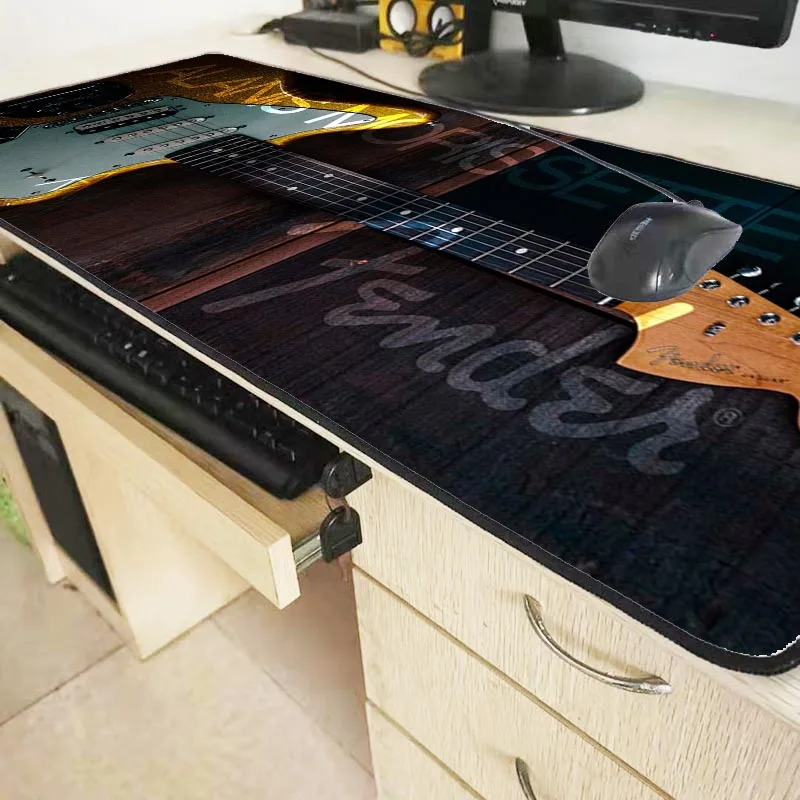 Guitar Instrument Mouse Pad Gamer Play Mats Large Gaming Mouse Pad Locking Edge Mouse Mat Keyboard
