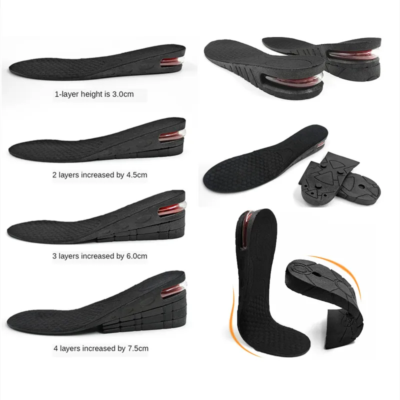 

Heightening Insole Sports Shock Absorption Invisible Air Cushion Heightening Pad Tailorable Insole Half Height Pad Men And Women