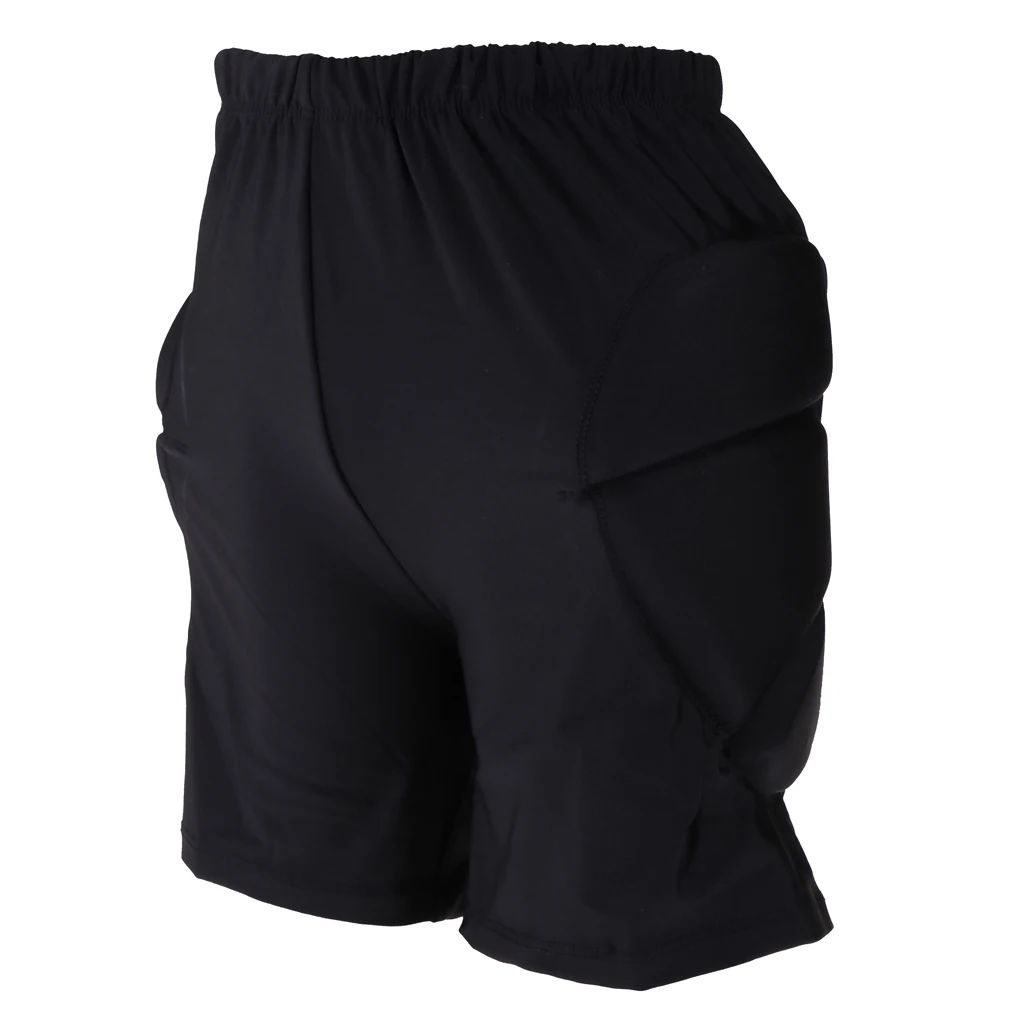 Hockey Pants 3D Protector Gear for Hip Butt Tailbone Lightweight Padded Shorts for Ski Skate Snowboard Black