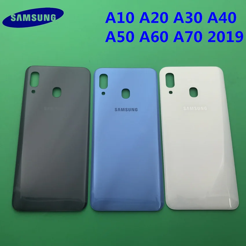 Для samsung Galaxy A10 A20 A30 A40 A50 A60 A70 оригинальная задняя крышка батарейного отсека задняя дверь корпус стеклянная панель Запасная часть