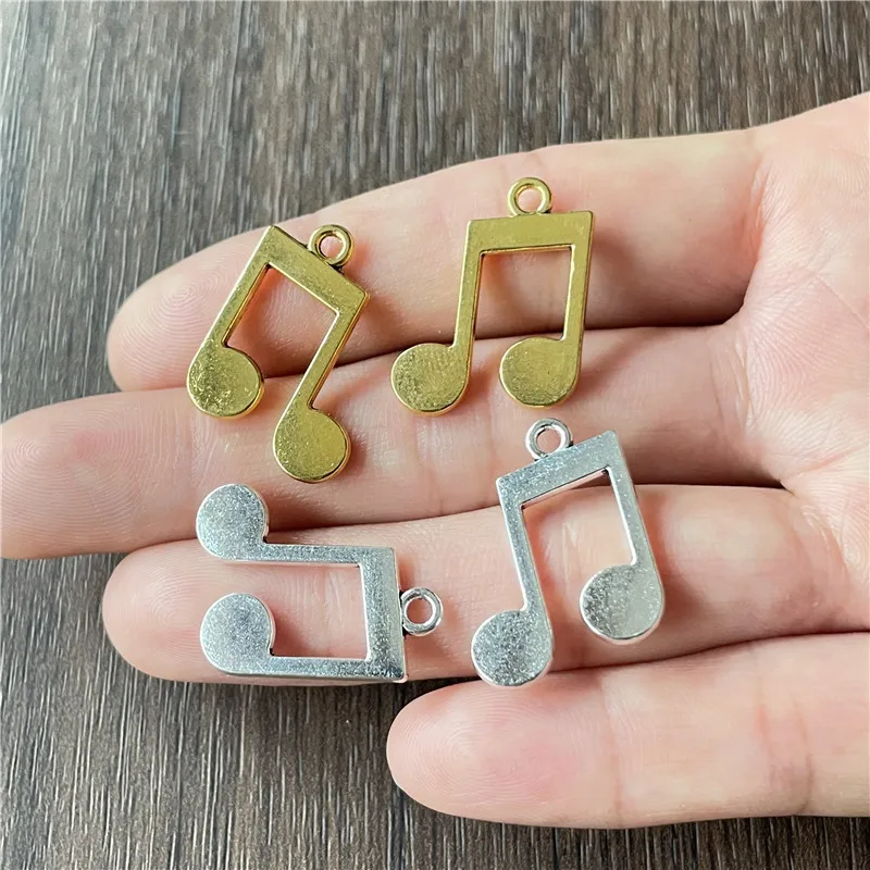 Ju Yuan 120pcs charm note music pendant for jewelry making DIY handmade bracelet necklace accessories metal material