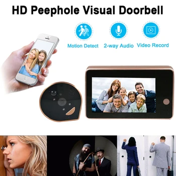 

4.3 Inch Monitor Smart Video Peephole Camera Doorbell Wifi HD720P Night Vision PIR Motion Detection APP Control For IOS Andriod