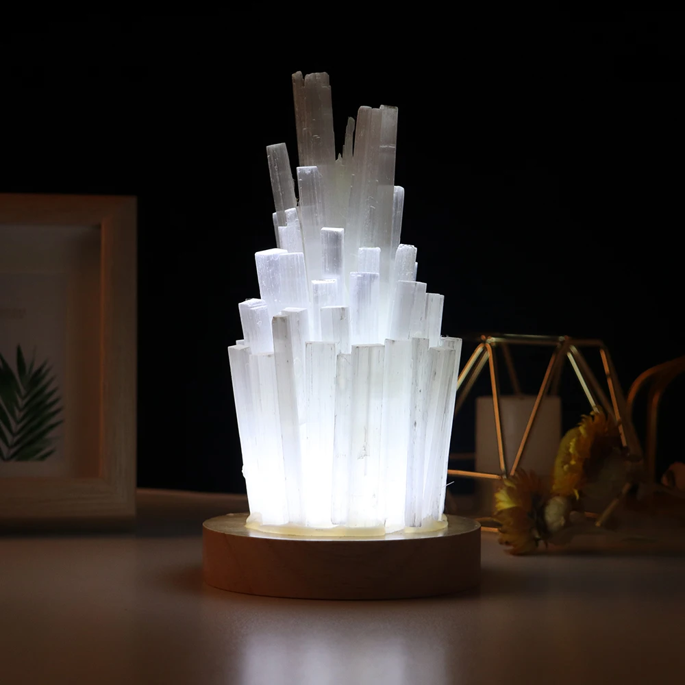 Natural Crystal Selenite Stone Healing Gemstones  Energy Jewelry  White Plaster Stone Mineral Home Bedroom Decorate 3