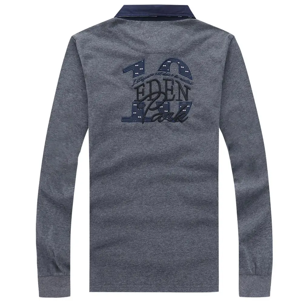 Eden Park hombres polo manga larga 260 gramos de puro algodón para el otoño de primavera Base ropa de calidad superior tamaño M a 3XL Eden Homme de polo de los hombres