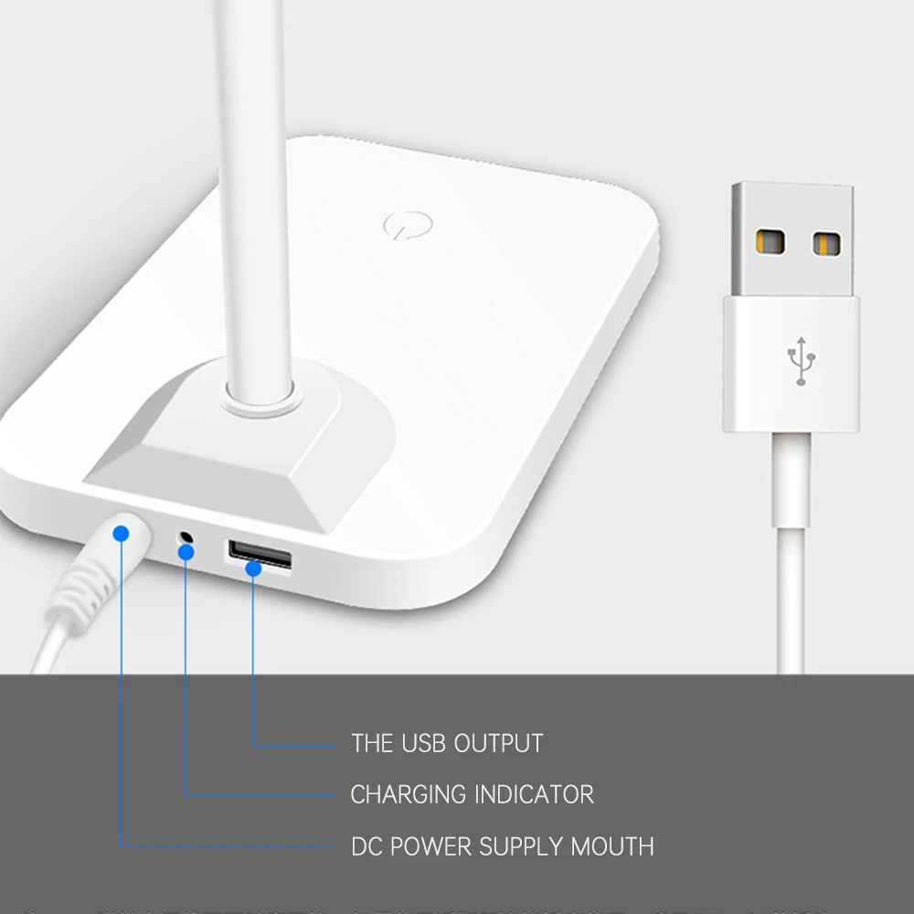 Светодиодная настольная лампа с питанием от Usb, настольная лампа с сенсорным управлением, трехцветная бесступенчатая защита глаз, освещение для комнаты в общежитии