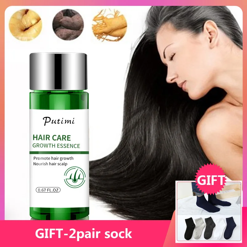 Putimi Сыворотка для роста волос Гиалуроновая кислота эссенция для быстрого роста волос против выпадения восстанавливающее масло для роста имбиря густое средство для восстановления волос