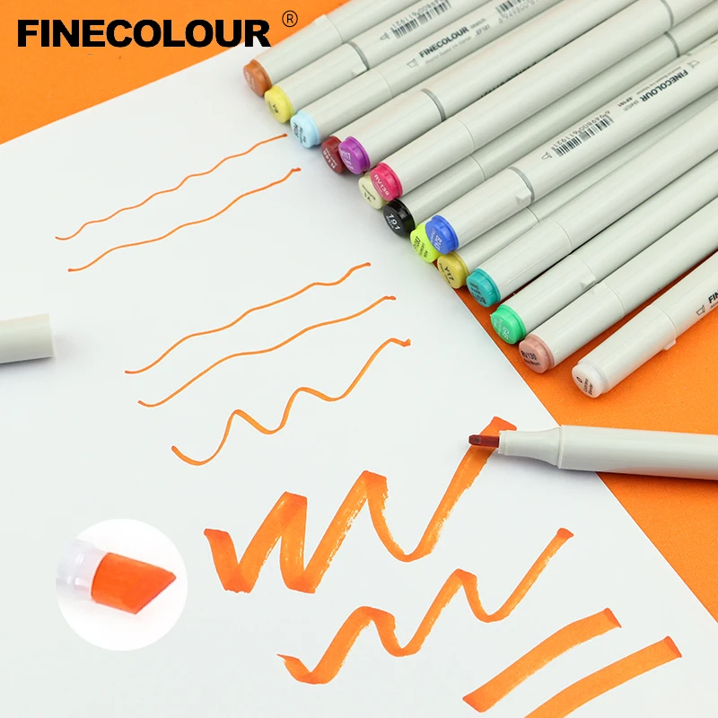 Finecolour EF101 Professional Markers Standard 60/72 Colors Double Headed  Sketch Drawing Marker Pens Art Supplies