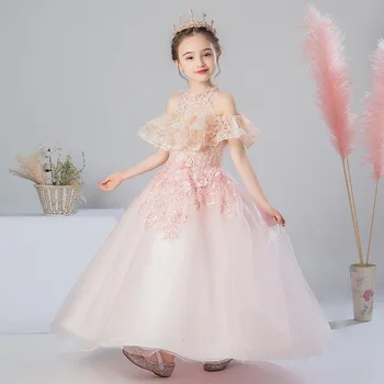 

Girls princess dress host piano performance dress little girl children dress