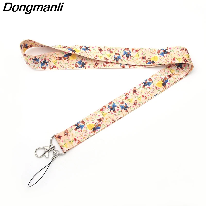 PC86 Красавица и Чудовище Детские брелки бейдж со шнурком ID Lanyards/Мобильный телефон Веревка/ключ нашейные ремешки ремни ювелирные изделия