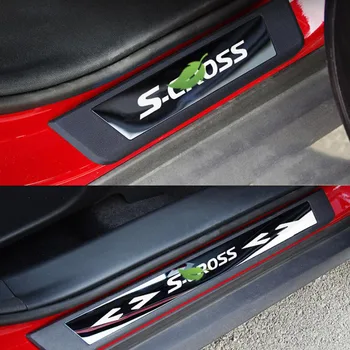 

4PCS For Suzuki S-CROSS 2019 2018 2017-2013 Door Sill Protector Scuff Plates Stainless Steel Door Pedal Sticker Car Accessories