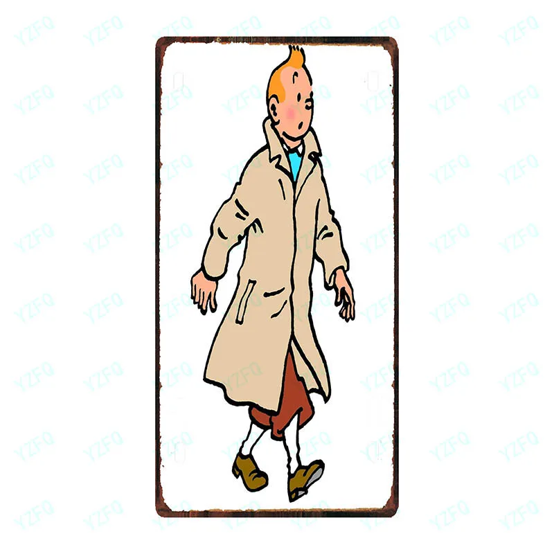30X15 см Tintin мультфильм Винтаж металлический знак уникальный подарок номерной знак настенный бар Детская комната украшение дома Таблички плакат DC-0001A - Цвет: DC-0008