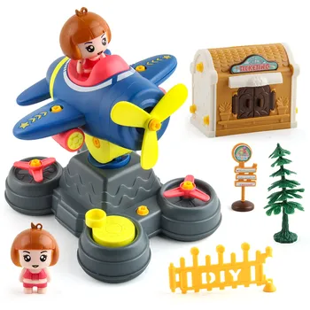

Children DIY Assembling Rotating Plane Model Desktop Ornament Christmas Gift Toy Puzzle splicing assembled toy birthday gift