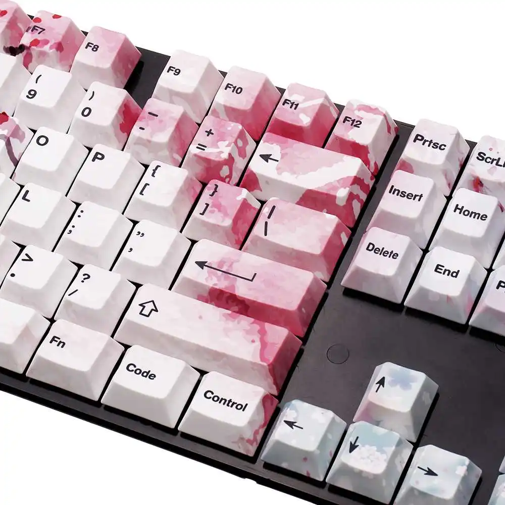 PBT падающая английская цветная вишневая расцветка 126 клавиш колпачок для