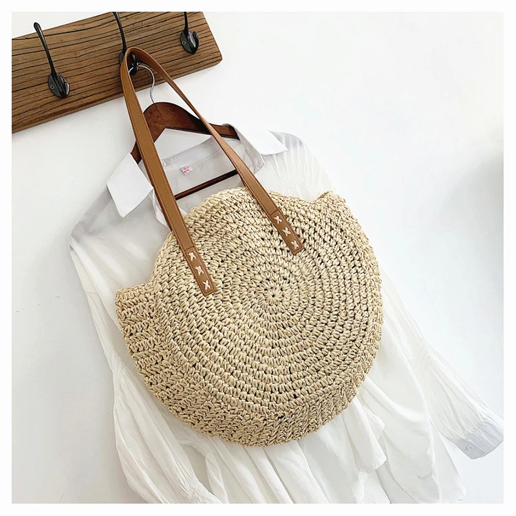 Round Straw Tote Bags for Summer