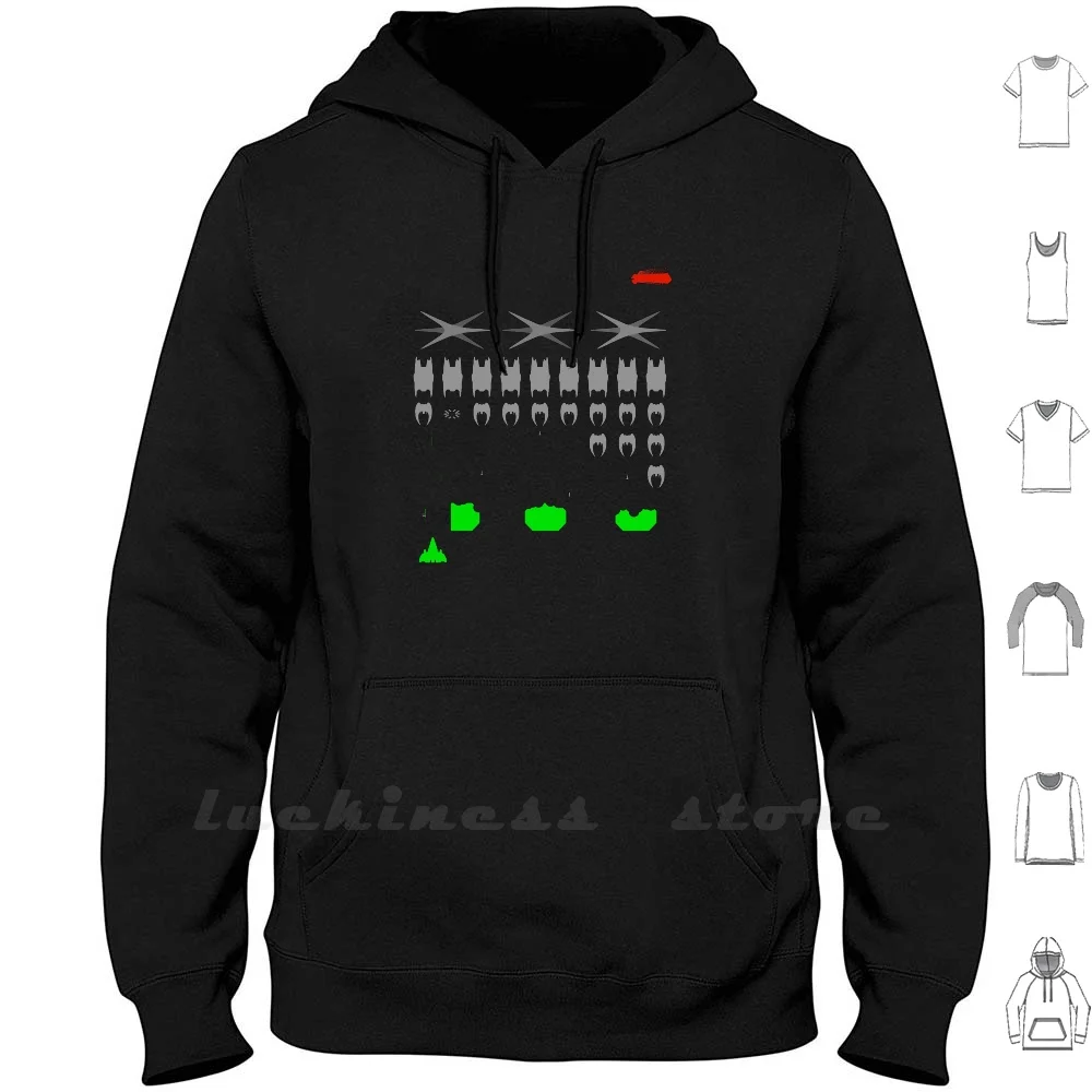 Battlestar Galactica Space Invader Felpe Con Cappuccio Manica Lunga Bsg Battlestar Galactica Space Invader