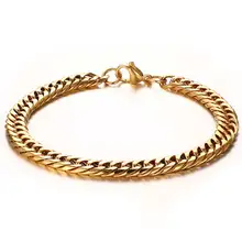 7 мм Figaro звено цепи браслет золото Цвет 316L нержавеющая сталь браслет панк хип хоп готика ювелирные изделия 8.3in