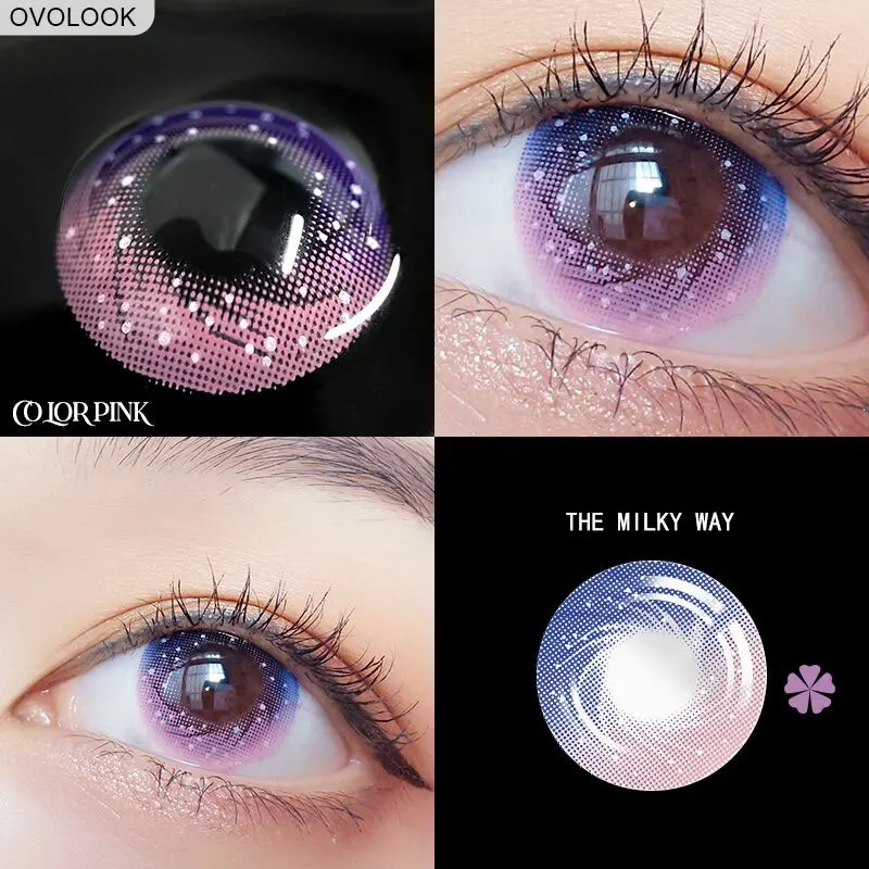 

OVOLOOK-1 Pair Lenses Colored Lenses for Eyes Contact Lenses for Eyes MILKY WAY Eye Color Lens Colored Eye Contacts
