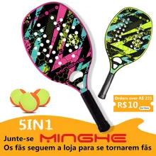 

MINGHE Frosted carbon fiber racket EVA foam core lightweight tennis racket 2 colors new carbon fiber beach racket