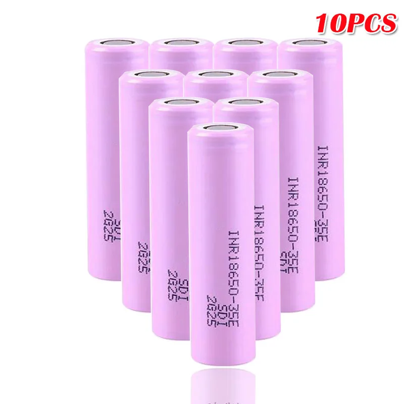 INR18650 18650 35e 3,7 v 3500mAh 13A разрядка литий-ионная аккумуляторная батарея для samsung 35E фонарик электронная сигарета - Цвет: 10pcs